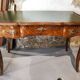 Louis XV flat desk marquetry and leather