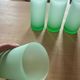 Set of four vintage frosted glass glasses