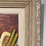 Tableau Nature morte à la pastèque milieu XX siècle