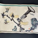 Fiat 124 Lada URSS Dessin technique Poster