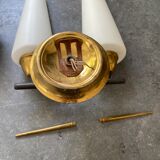 Brass and opaline wall lamp 1950/60