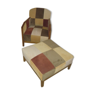 Studio armchair set and foot rest