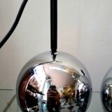 Three chrome metal eyeball spotlights 1970