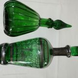 Pair of italian green bottles