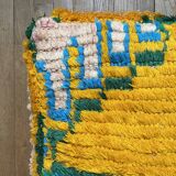 Moroccan Berber pouf yellow and bohemian turquoise