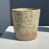 Set of 2 cups in Indonesian ceramic (brown & speckled glazed matte)