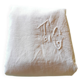 Antique linen drape monogrammed 3.10x2.20 m
