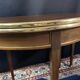 Console table demi-lune 19th century Louis XVI modular foldable top in mahogany.