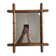 Miroir en bois tourné à l'imitation du bambou, des années 20-30, 42 x 49 cm