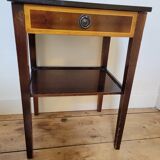 English pedestal table with leather top