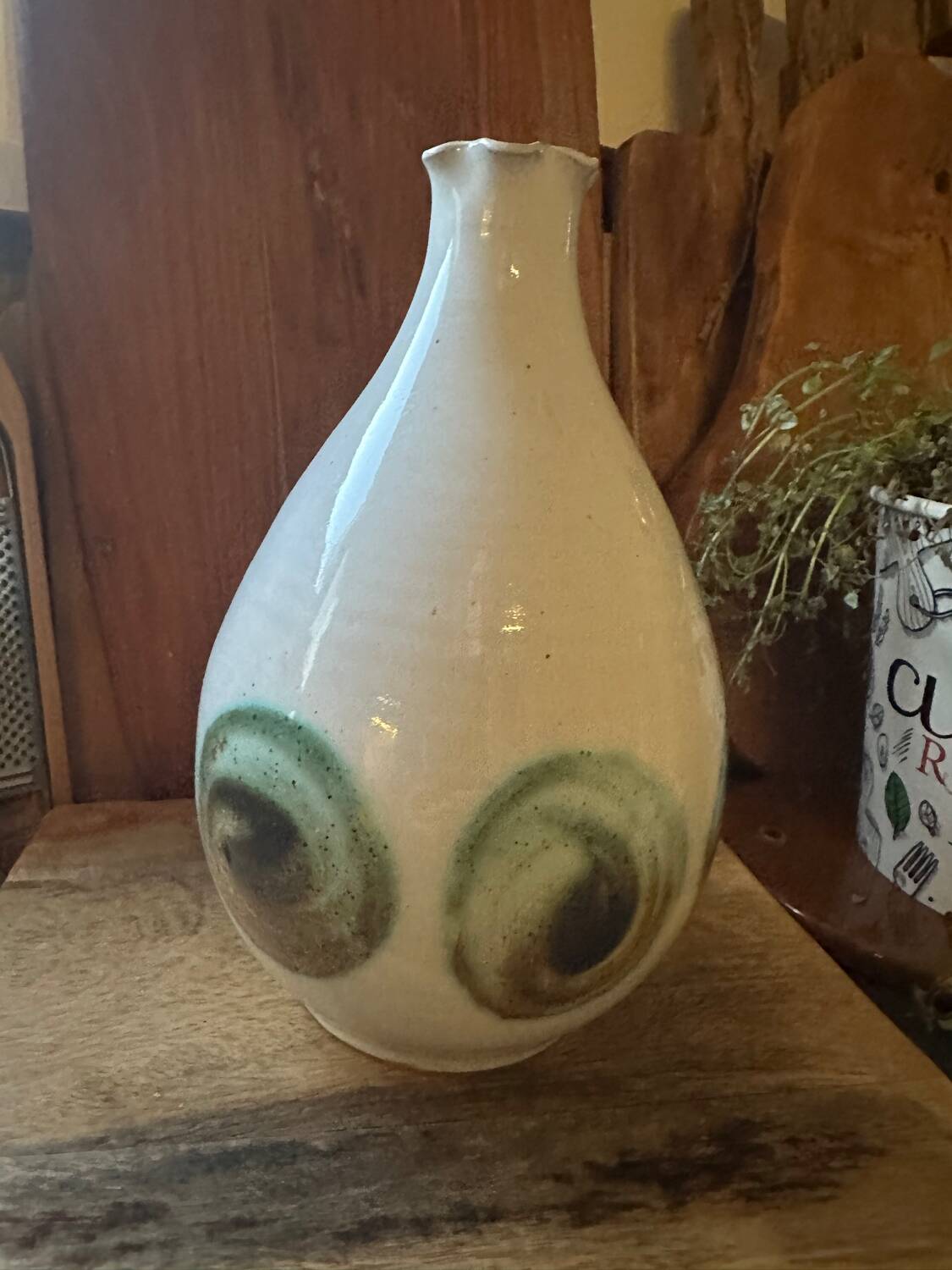 handmade ceramic vase, unique piece, signed