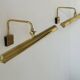 Pair of vintage adjustable brass wall lights, France 1970