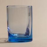 Six Blue Glass Tumblers with Arched Rim by Pitti Studio, Italian Mid-Century Glassware