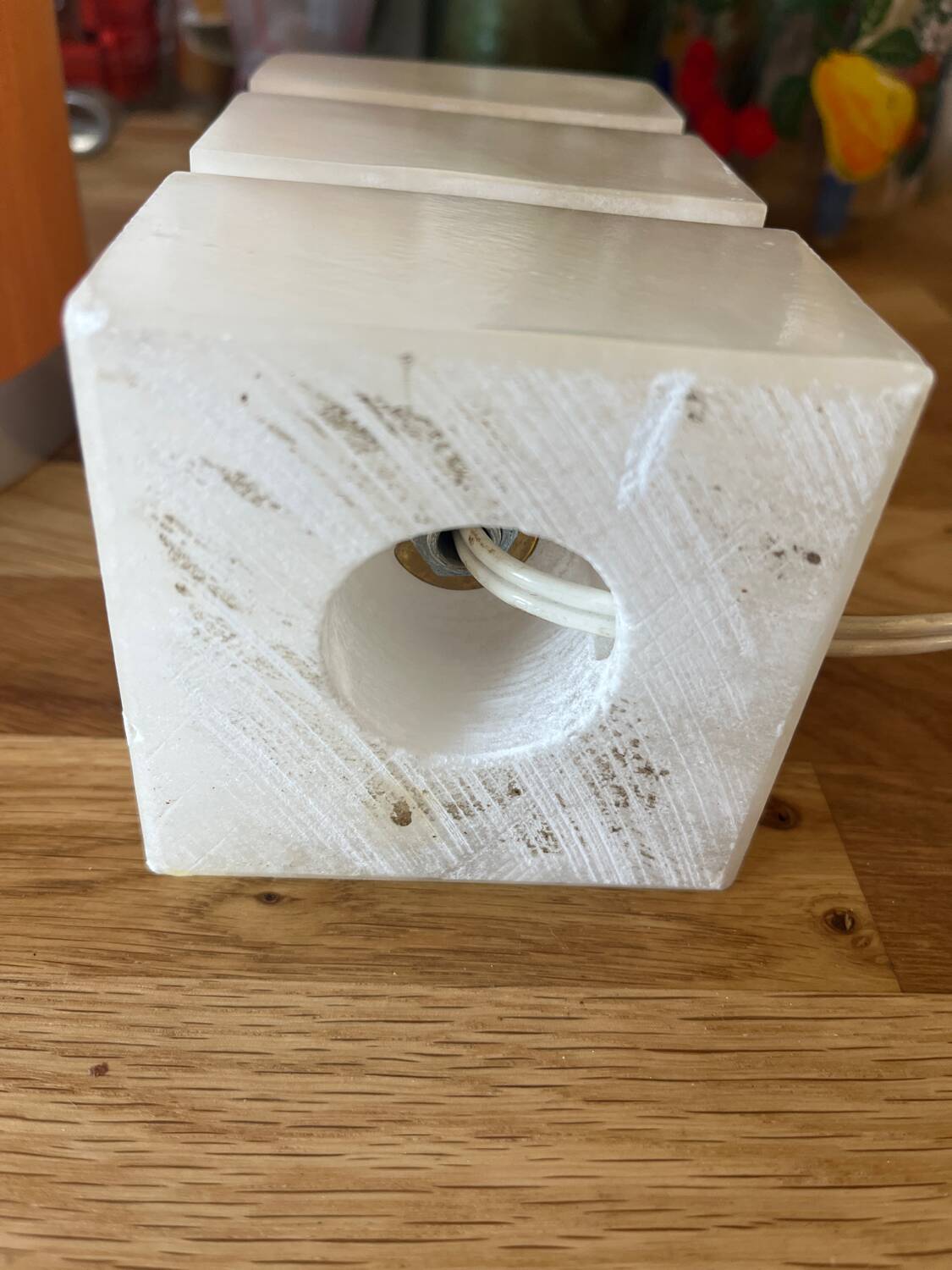 Art Deco marble bedside or living room lamp