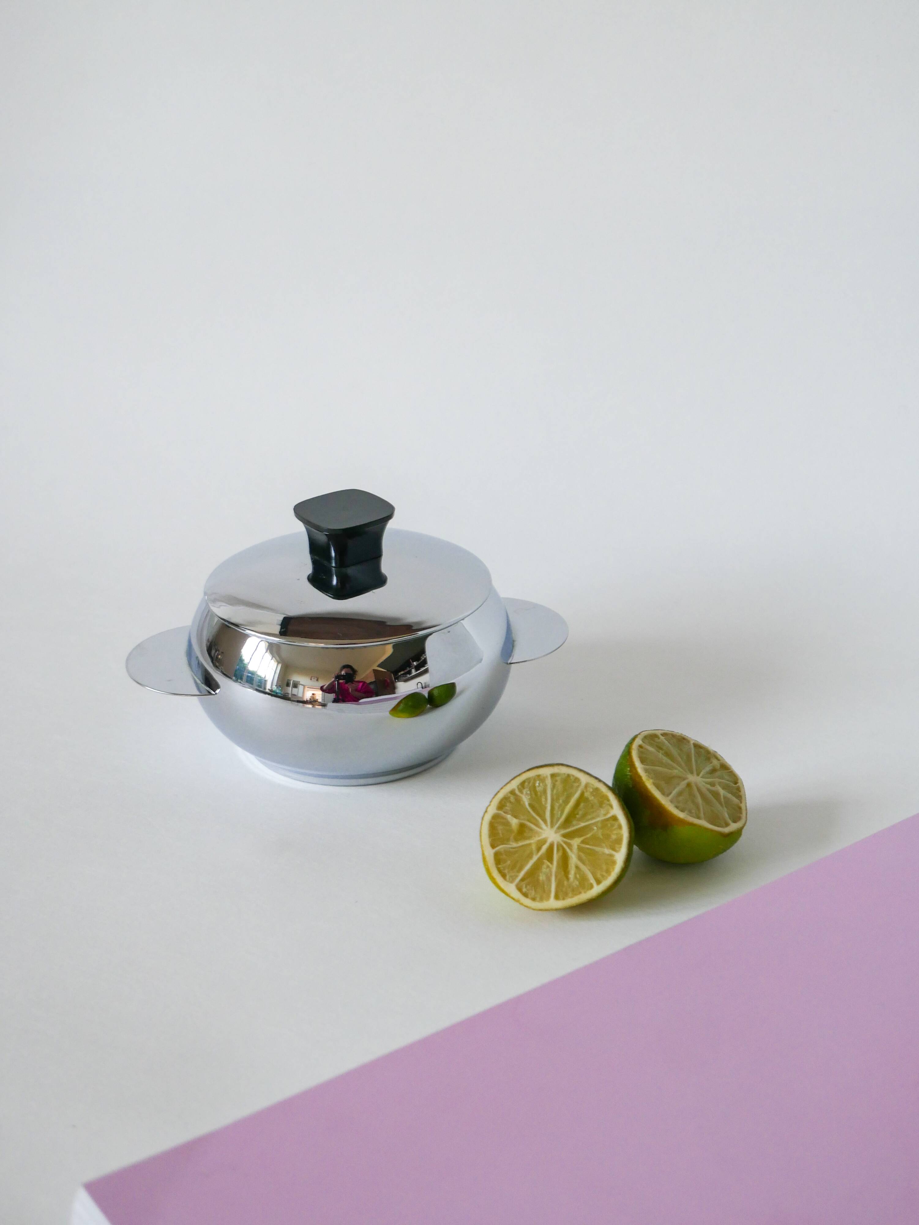 Small sugar bowl / stainless steel box Design 1970