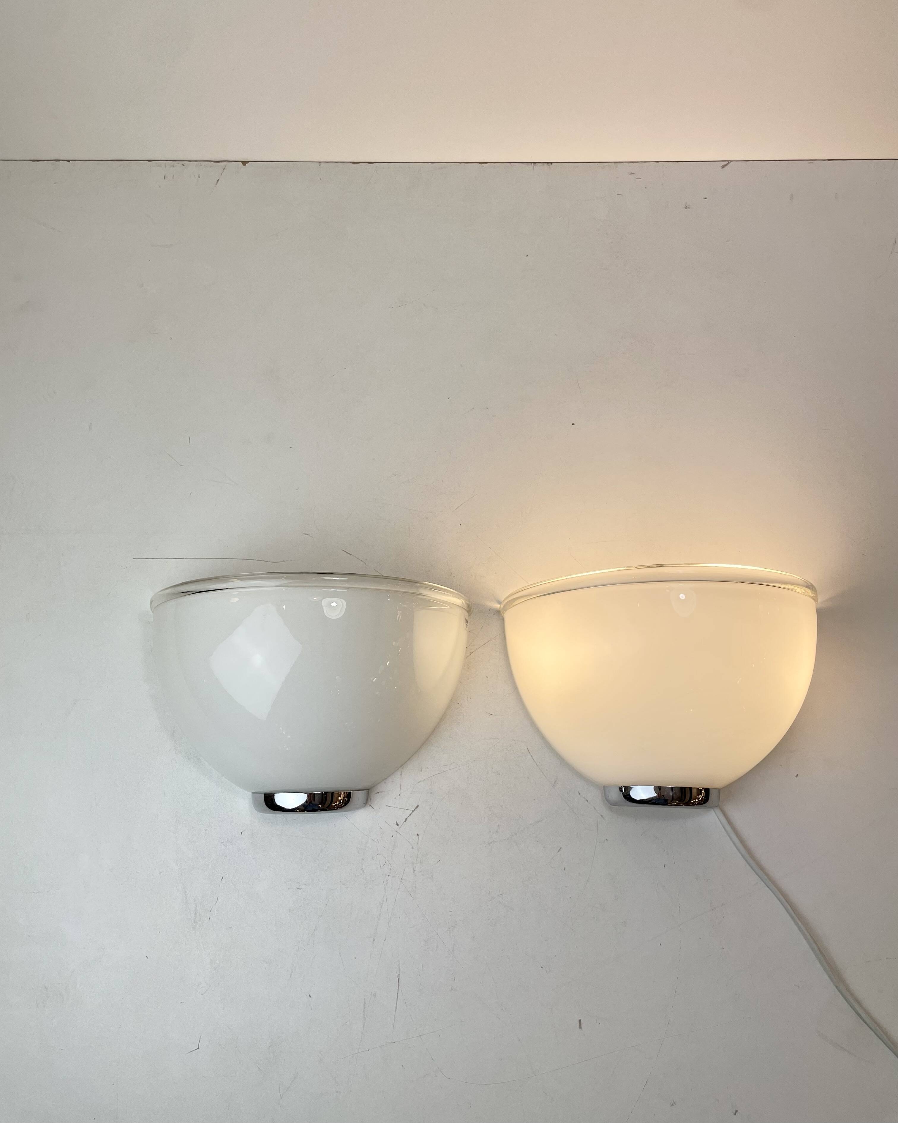 Pair of Onfale Wall Lamps Designed by L. Vistosi for Artemide, Italy, 1990s