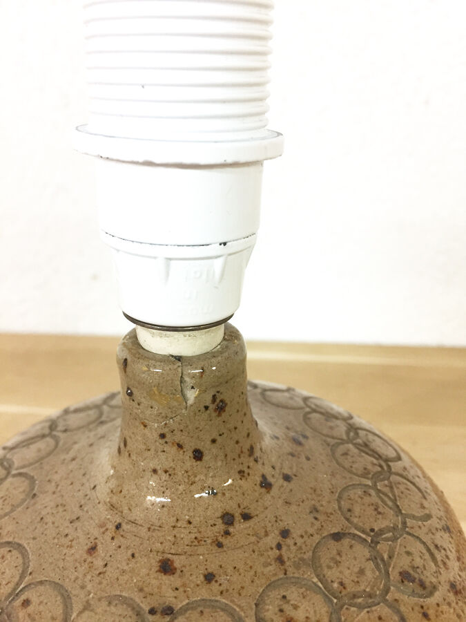 Enamelled sandstone lamp "Michel Cayla" 1970