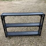 Blackened rattan shelf
