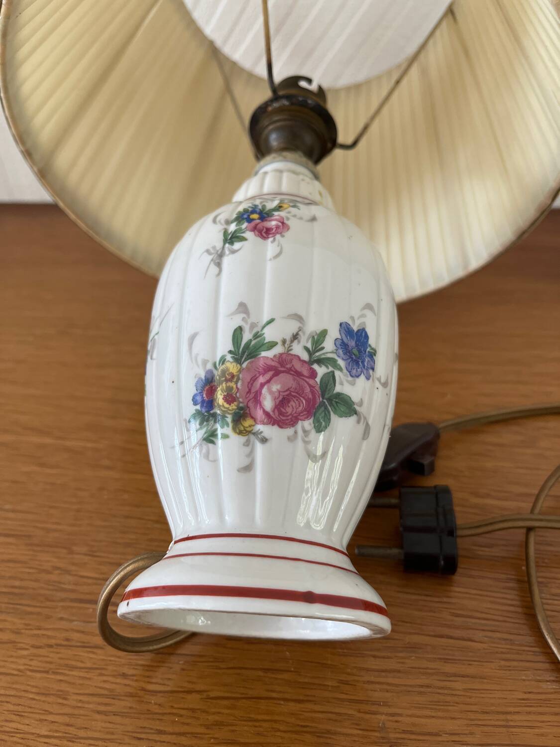 Lampe de chevet Vintage pied en porcelaine