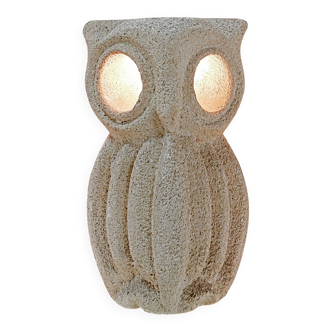 Lampe chouette en calcaire du milieu du siècle par Albert Tormos, France, années 1970
