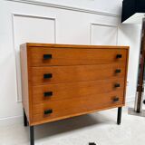 Modernist teak chest of drawers