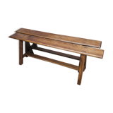 Pair of vintage beech farm benches