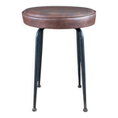 Tabouret vintage en simili marron