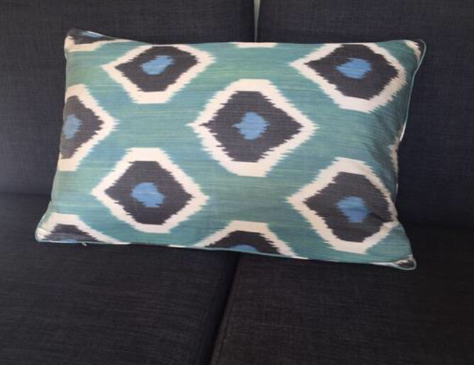 Decorative pillow cases in silk ikat prints