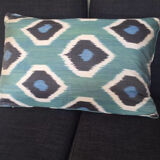 Decorative pillow cases in silk ikat prints