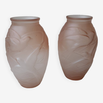 Paire vases verre Souchon Neuvesel