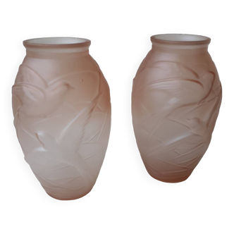 Paire vases verre Souchon Neuvesel