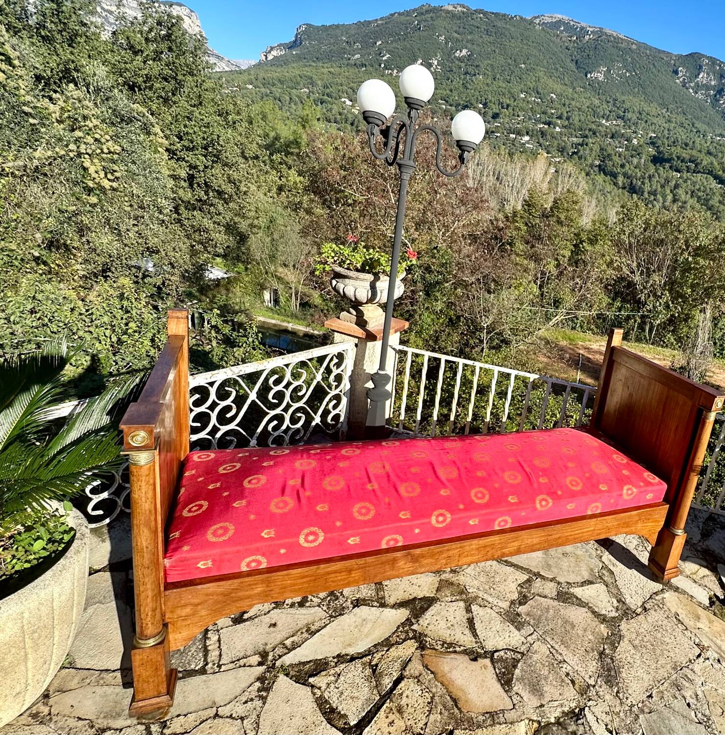 19th Century Empire Period Solid Walnut Daybed