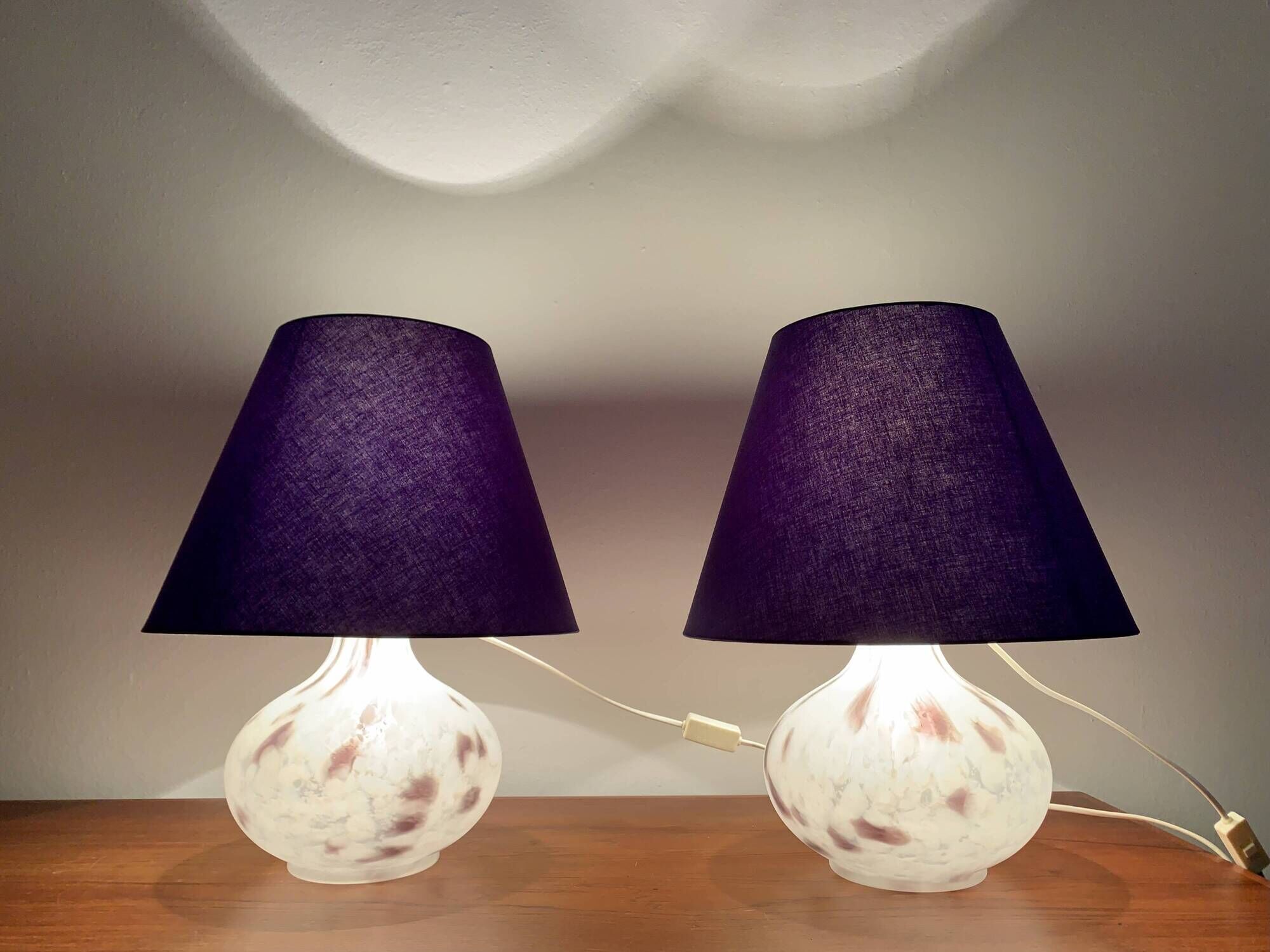 Set of 2 Glass Table Lamps by Peill and Putzler