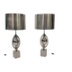Pair of Ogive lamps in stainless steel by Maison Charles Paris 1970