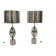 Pair of Ogive lamps in stainless steel by Maison Charles Paris 1970
