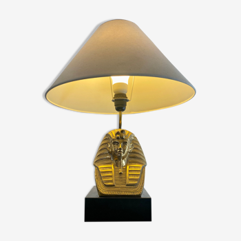 Golden brass table lamp tutankhamun Year 70 vintage pyramid