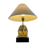 Golden brass table lamp tutankhamun Year 70 vintage pyramid
