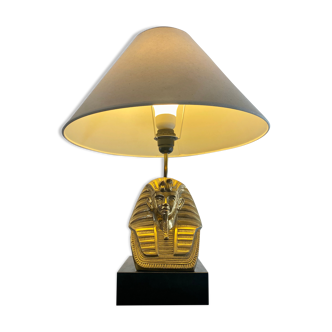 Golden brass table lamp tutankhamun Year 70 vintage pyramid