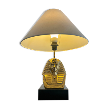 Golden brass table lamp tutankhamun Year 70 vintage pyramid