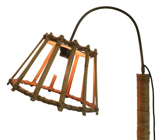 vintage Rotan vloerlamp