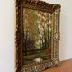 1950s Landscape, Framed Forest Landscape Oil Painting, Forest Oil Painting