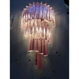 Applique murale en verre triedro murano rose triedro murale