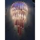 Pink triedro murano glass twister wall sconce