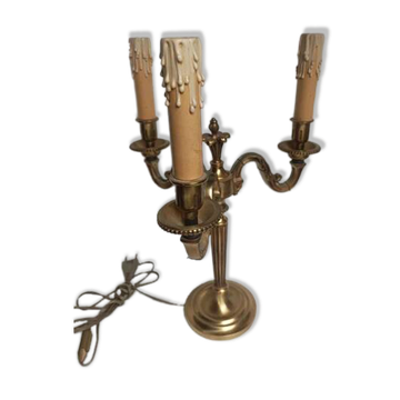 Antique 3-light table lamp in bronze in the Louis XVI style - 2 kg