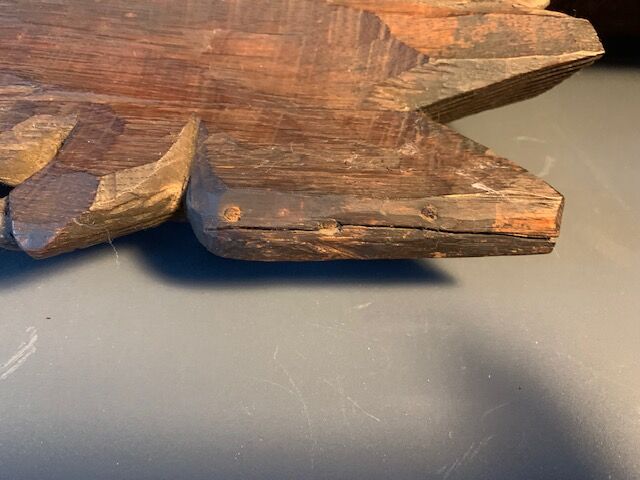 Antique carved wooden pediment