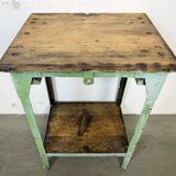 Green Industrial Iron Table, 1950s