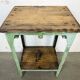 Table industrielle en fer vert, années 1950