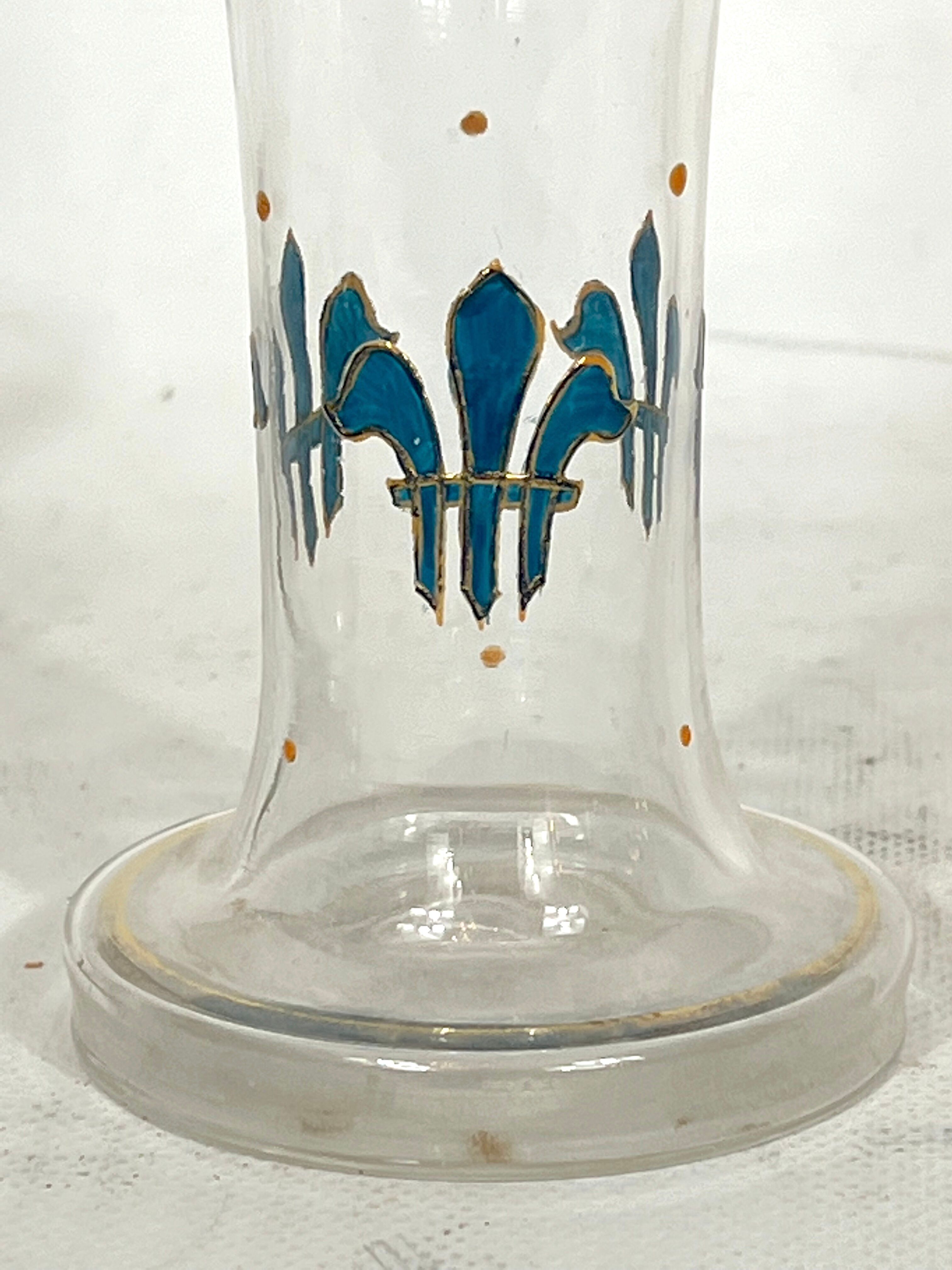 Italian Art Nouveau glass liquor set from 1920s