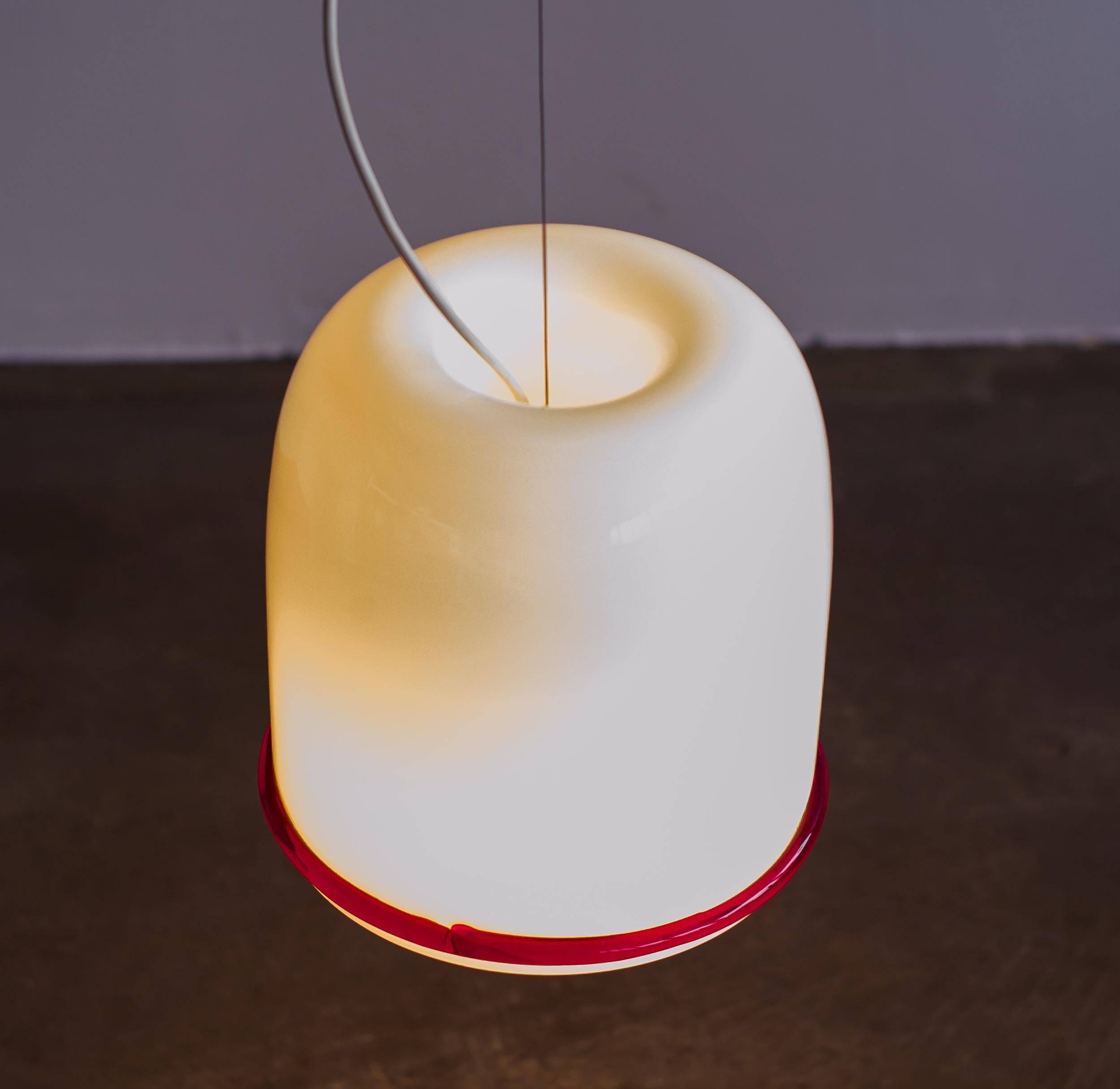 Glass pendant by Ettore Sottsass for Vistosi, Italy, 1970s