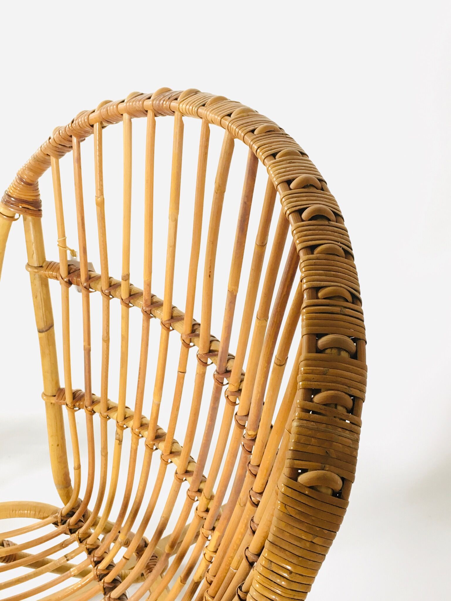 Fauteuil à bascule en bambou, France 1960